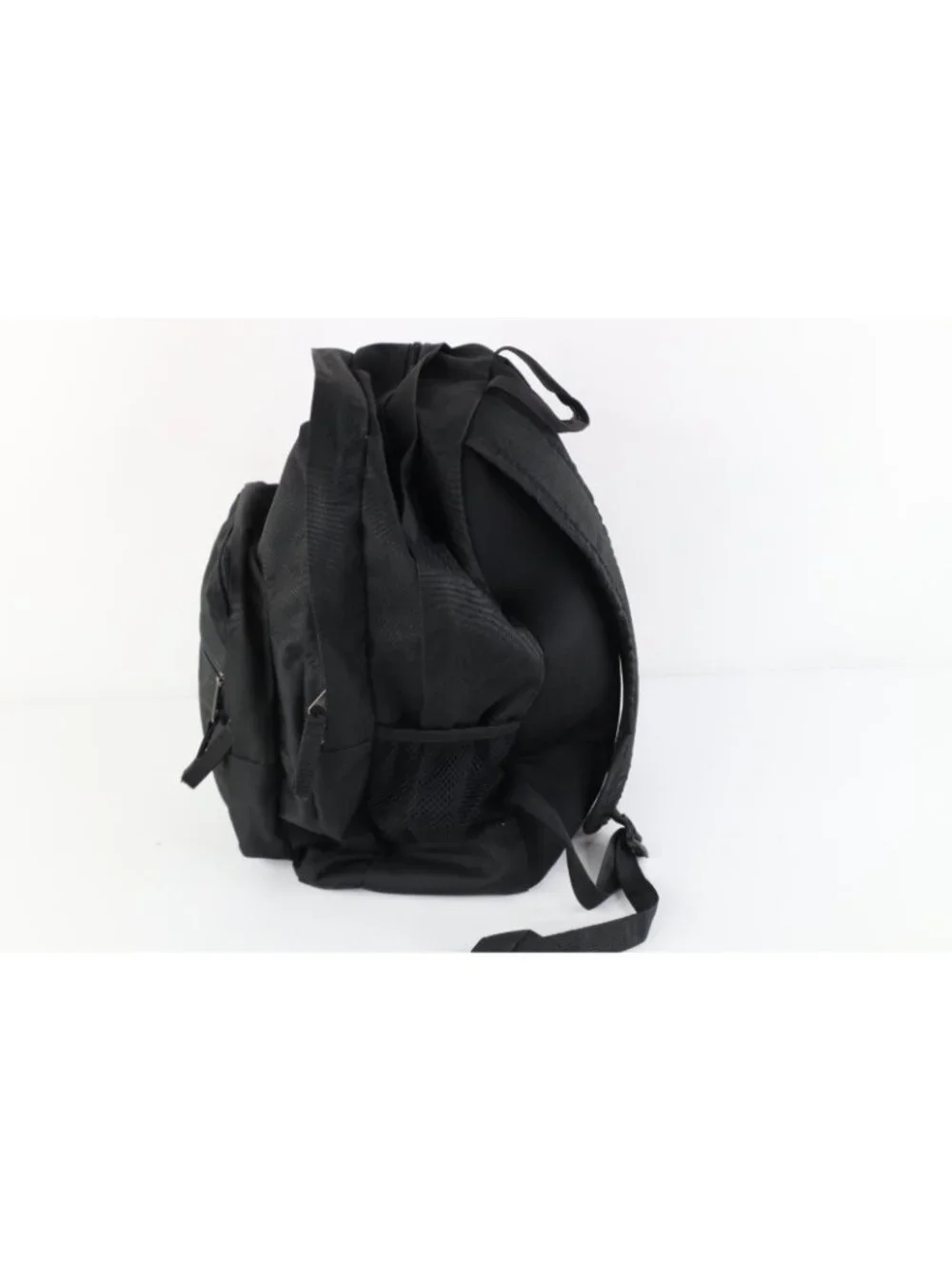 Vintage 90s Y2K Spell Out Trans Jansport Padded Backpack Book Bag Carry On Black